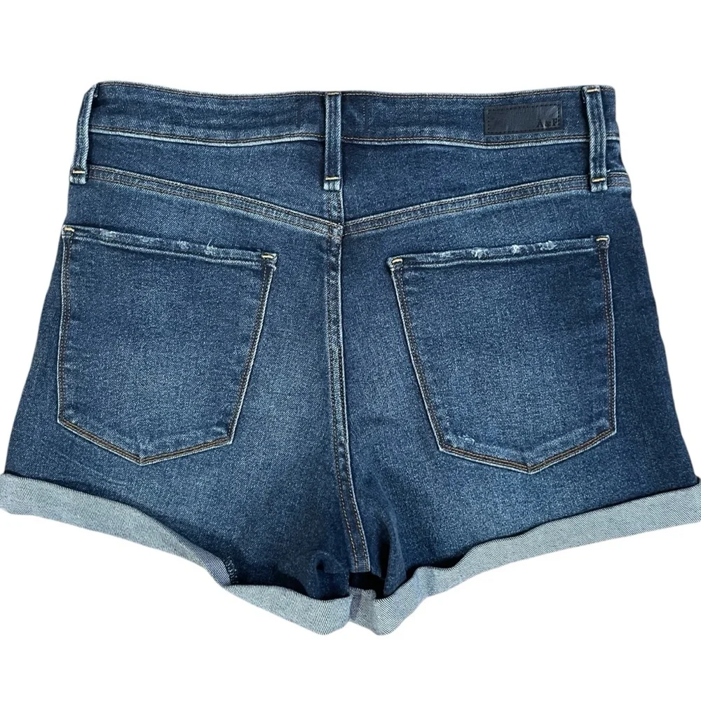Abercrombie & Fitch Simone High‎ Rise Jean Shorts Dark Blue 28/6 NWT Distressed - Picture 2 of 7